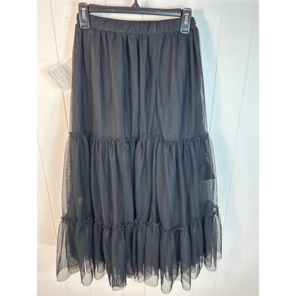 Odi et Amo Junior black tiered mesh maxi skirt. Size XS. NWT - Picture 3 of 6